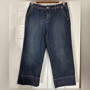 Chico's Platinum Jeans Capri Pants Sz 0 US 4-6  4 Pocket Denim Cotton Blend
